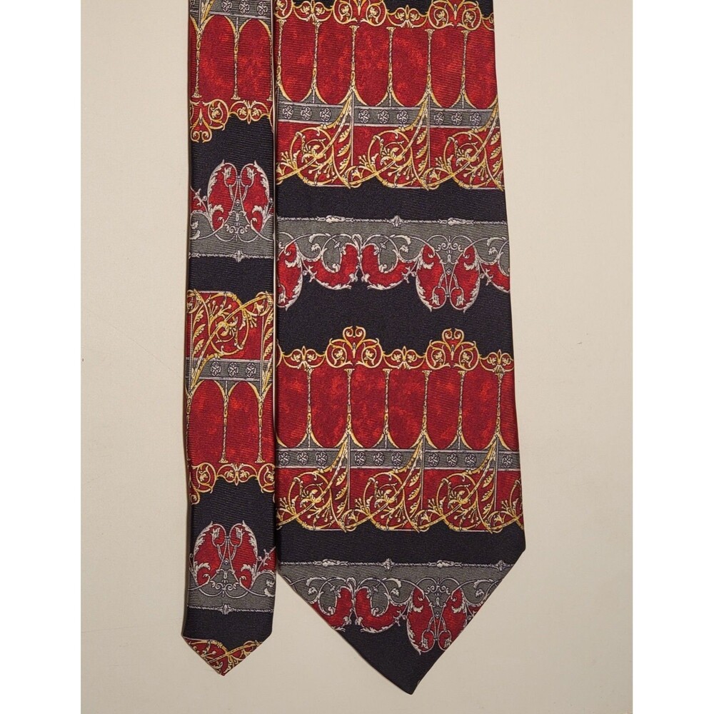 Men's Andhurst Mix Red Black NeckTie 100% Pure Silk